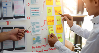Imagen de  planificación del desarrollo de software en pizarra