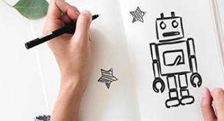 Imagen de  Hand drawing a robot